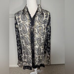 Gorgeous Satin Paisley Silk Shirt size M